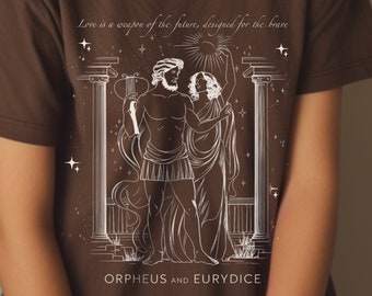 Orpheus Eurydike griechische Mythologie dunkel Academia Kleidung Literatur Frauen griechische Statue Himmlisches T-Shirt Licht Academia literarisches T-Shirt