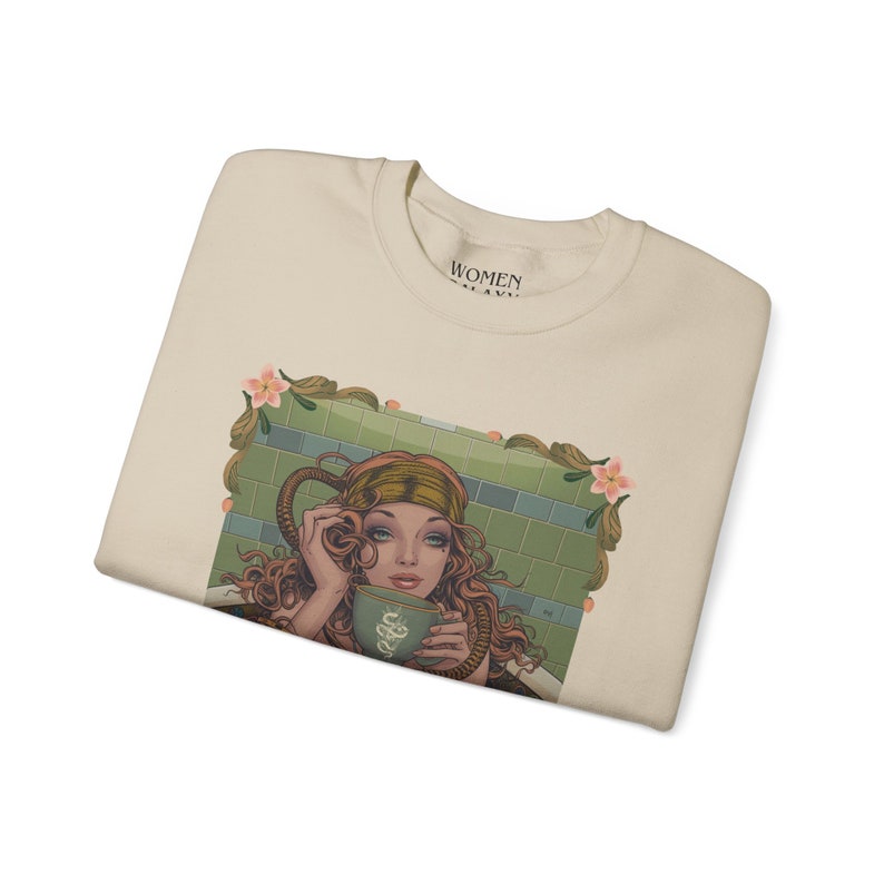 Medusa Needs Coffee Sweatshirt | Mythical Goddess Coffee Humor image 6