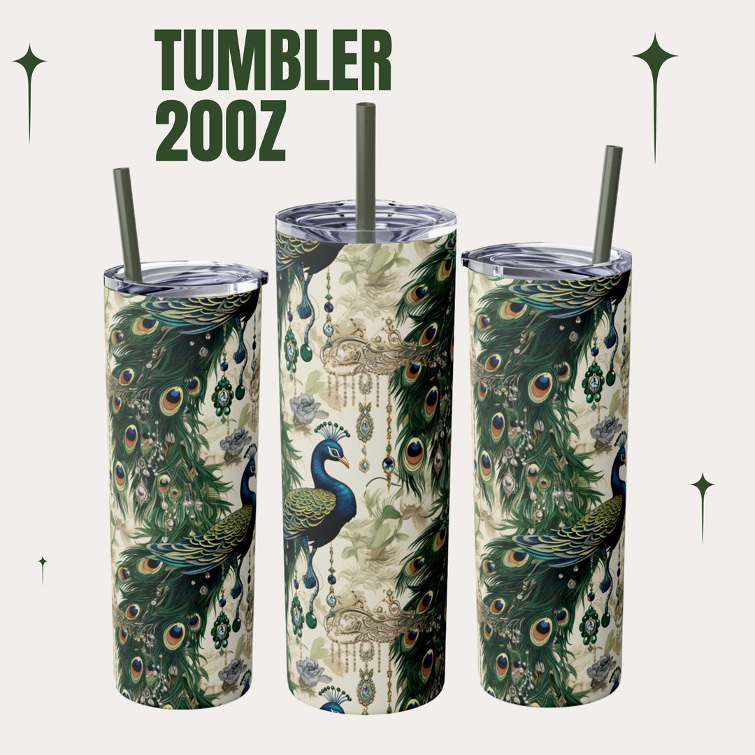 Bejeweled Peacock Tumbler , Peacock Gifts, Peacock Lover Cup, Peacock ...