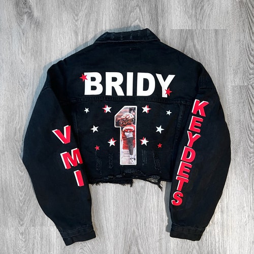 Shops Custom Jersey Number Denim Jacket