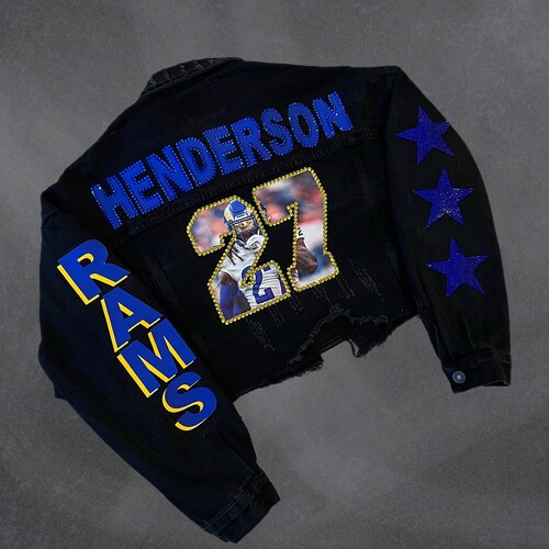 Shops Custom Jersey Number Denim Jacket