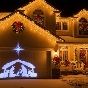 Nativity Scene Projector for Christmas Outdoor Lighting by Beffy Arts