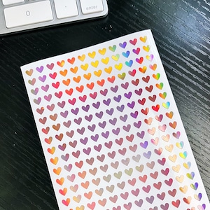 Mini Heart Stickers | Rose Gold Holographic Heart | Planner Stickers