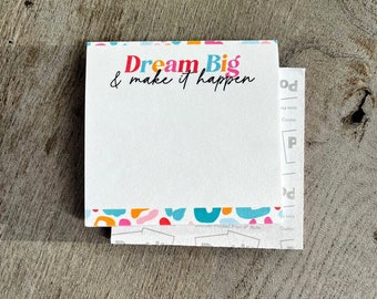 Dream Big Post-It Note | Positive Sticky Notes | Encouraging Stationary | Affirmations | Stocking Stuffers | Gifts under 10