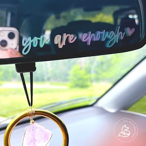 You Are Enough Mirror Sticker. Positive Affirmations for Mental Health. Car Accessories Gifts.