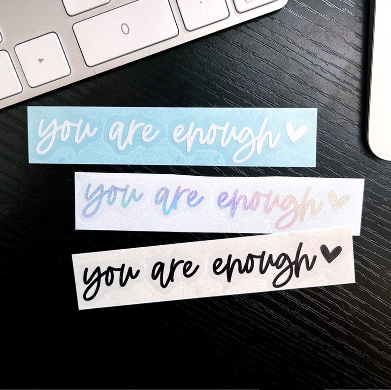 You Are Enough Mirror Sticker Positive Affirmations Car Etsy