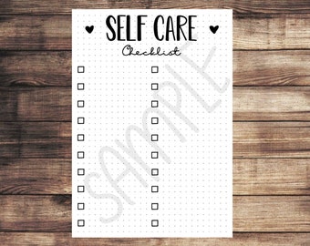 PDF ONLY | Self Care dot journal template | printable, tracker, list, monthly, planner, thankful, grateful, positive, self love, checklist