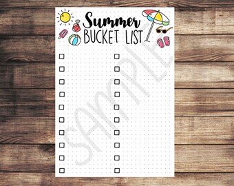 PDF ONLY | Summer bucket list Dot Journal template | printable, rainbow, tracker, activites, list, monthly, planner, summer, goals, beach