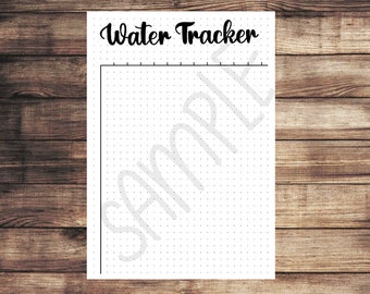 PDF ONLY | Water Tracker Dot journal template | printable, tracker, list, monthly, planner, checklist, fitness, health, hydrate