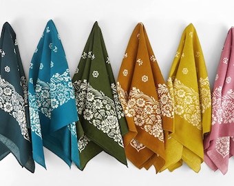 Aardse kleuren Bloemen 100% katoenen bandana's Botanische hoofddoek sjaal Unisex handgemaakte armband cadeauset Kat hond bandana's Herfstbladeren tinten