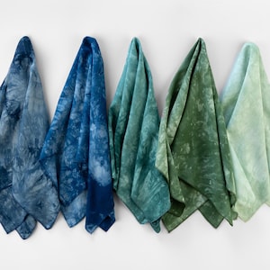 100% Hand-Dyed Linen/Cotton Blend Bandanas || 12 Color Soft Boho Tie-Dye Summer Headband