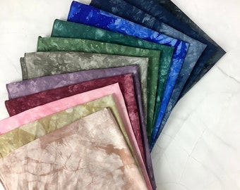 Bandanas en lin/mélange de coton teints à la main | 12 couleurs disponibles | Cadeau tie-dye doux