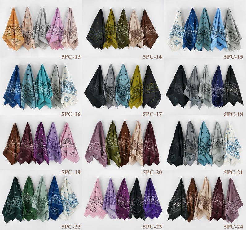 Braun Beige Grau erdige Unisex Bandanas 100% Baumwolle Head Wraps Paisley Floral quadratischer Schal Geschenk für Hunde und Katzen B Bild 6