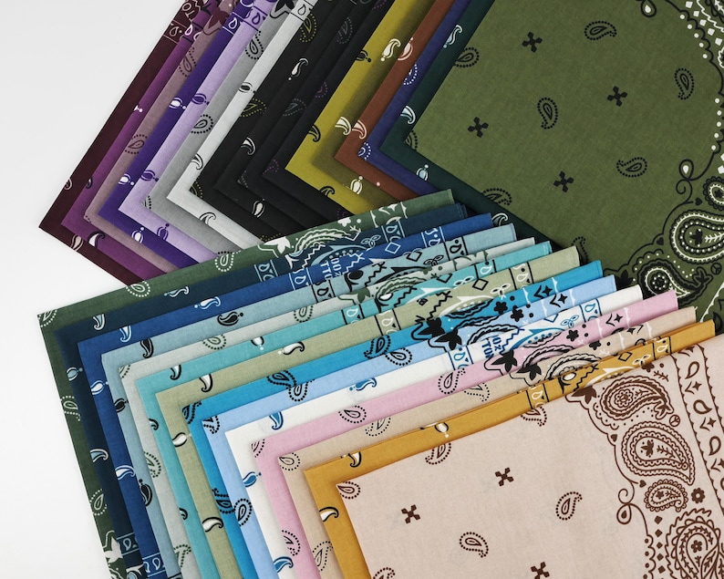 Braun Beige Grau erdige Unisex Bandanas 100% Baumwolle Head Wraps Paisley Floral quadratischer Schal Geschenk für Hunde und Katzen B Bild 14