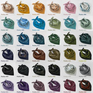 Braun Beige Grau erdige Unisex Bandanas 100% Baumwolle Head Wraps Paisley Floral quadratischer Schal Geschenk für Hunde und Katzen B Bild 2