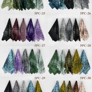 Braun Beige Grau erdige Unisex Bandanas 100% Baumwolle Head Wraps Paisley Floral quadratischer Schal Geschenk für Hunde und Katzen B Bild 7