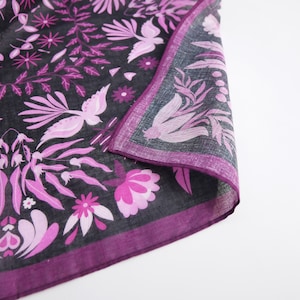 Exclusively Designed Exotic Voile Bandanas Ethnic Inspired Original Art Boho Mandala Handkerchief Gift 100% Cotton Botanical Hair Scarf image 6