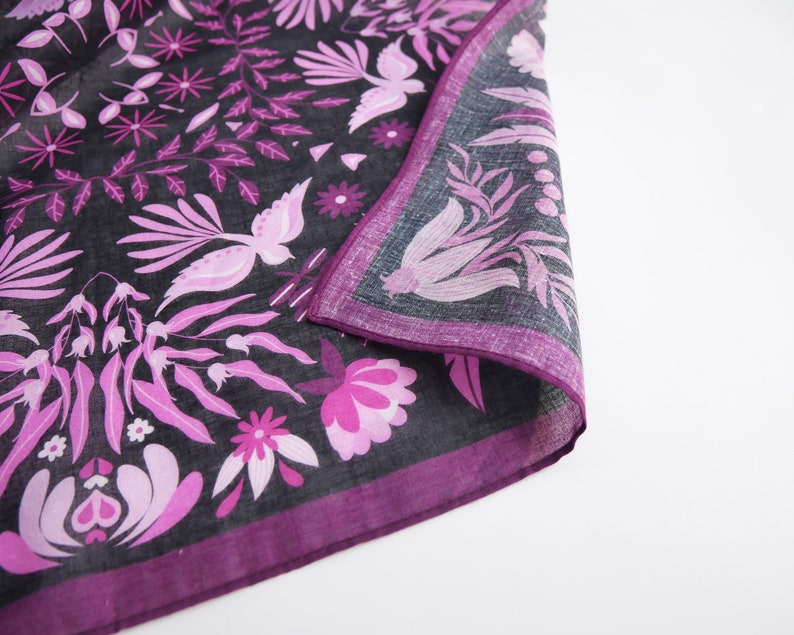 Exclusively Designed Exotic Voile Bandanas Ethnic Inspired Original Art Boho Mandala Handkerchief Gift 100% Cotton Botanical Hair Scarf image 6