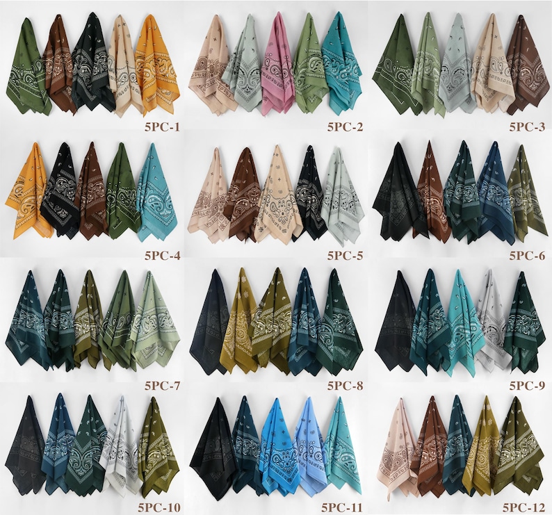 Braun Beige Grau erdige Unisex Bandanas 100% Baumwolle Head Wraps Paisley Floral quadratischer Schal Geschenk für Hunde und Katzen B Bild 5