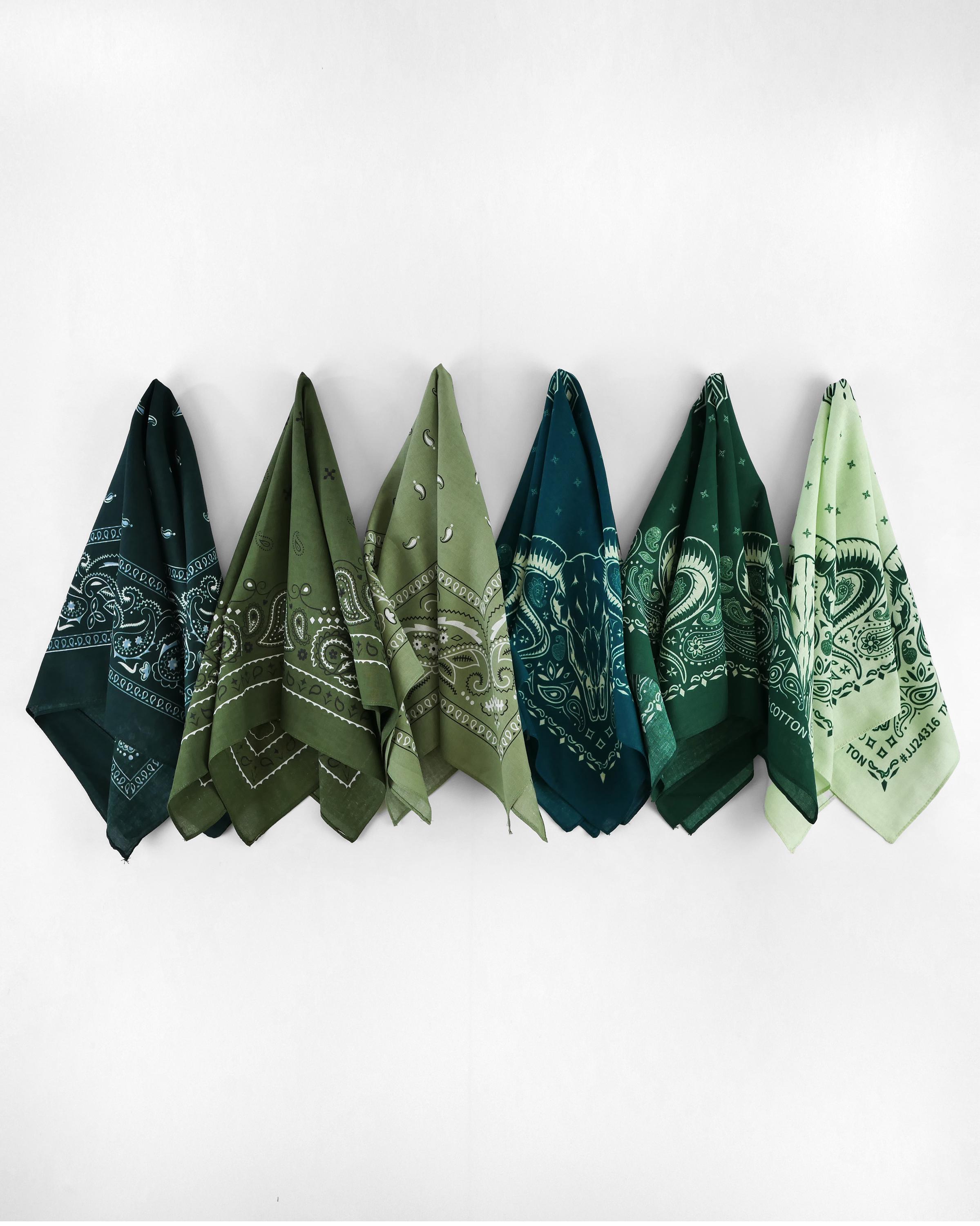 Forest Green Gothic Halloween Bandana Spooky Festival Hair Wrap