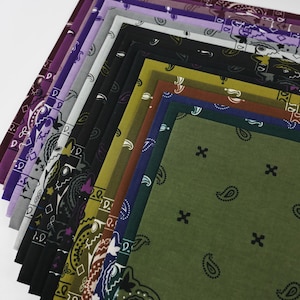 Braun Beige Grau erdige Unisex Bandanas 100% Baumwolle Head Wraps Paisley Floral quadratischer Schal Geschenk für Hunde und Katzen B Bild 13