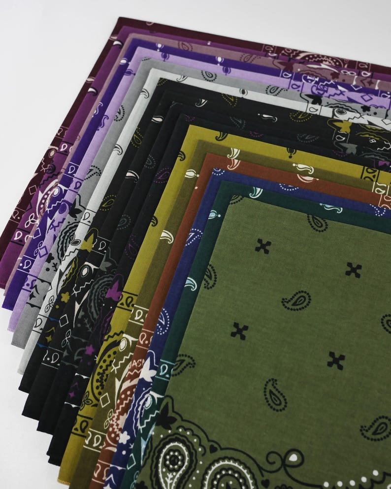 Braun Beige Grau erdige Unisex Bandanas 100% Baumwolle Head Wraps Paisley Floral quadratischer Schal Geschenk für Hunde und Katzen B Bild 13