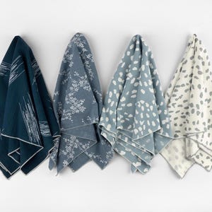 Floral Indigo Cotton Printed Bandana Elegant Floral Head Wrap Cat Print Headband Natural Boho Gift for Her Earthy Tone Fish Print Scarf