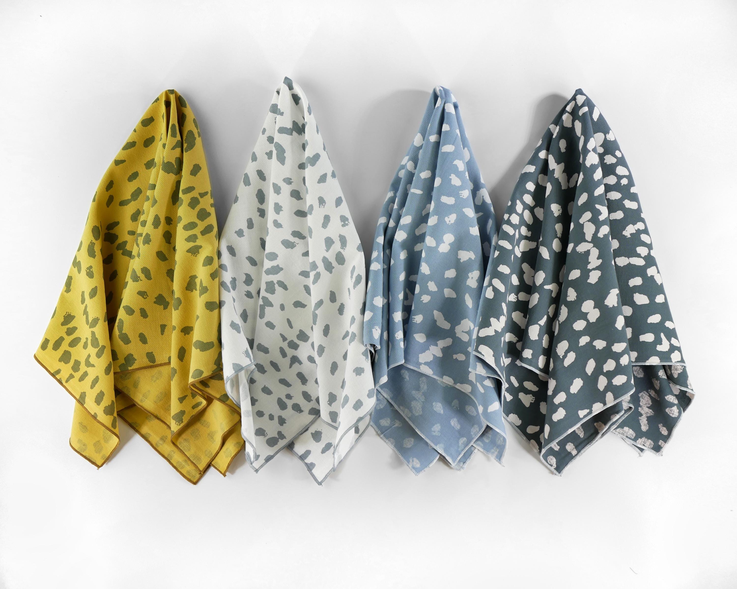 Bandana de algodão estampada com bolinhas de verão, elegante faixa de cabeça floral, estampa de gato, boho natural, presente para ela, cachecol versátil em tons terrosos