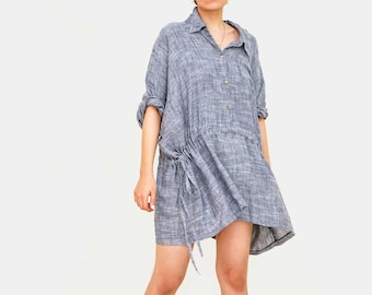 Katara - Vestido camisero de lino