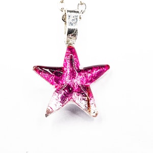 Star Necklace  Handmade blown glass art