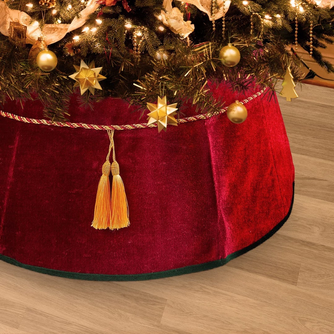 25 Velvet Christmas Tree Collar Collapsible Christmas Tree Ring,woven