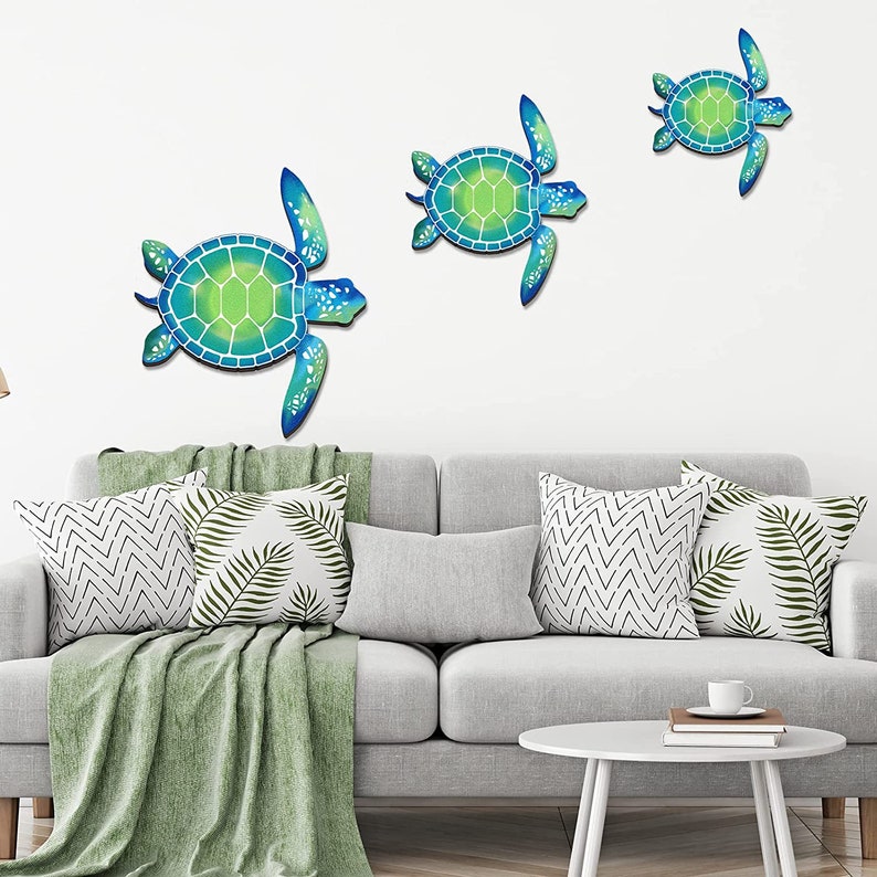 Wooden Sea Turtle Wall Decor Nautical Wall Art Ocean Animal Etsy