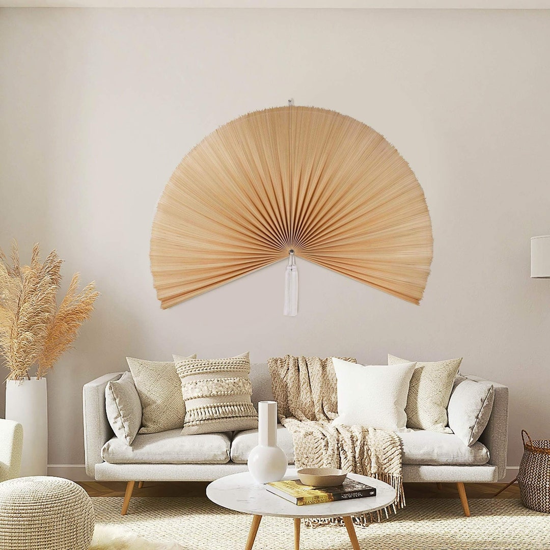 60 Oversized Wall Folding Fan Earth Tone Woven Wall Art for - Etsy