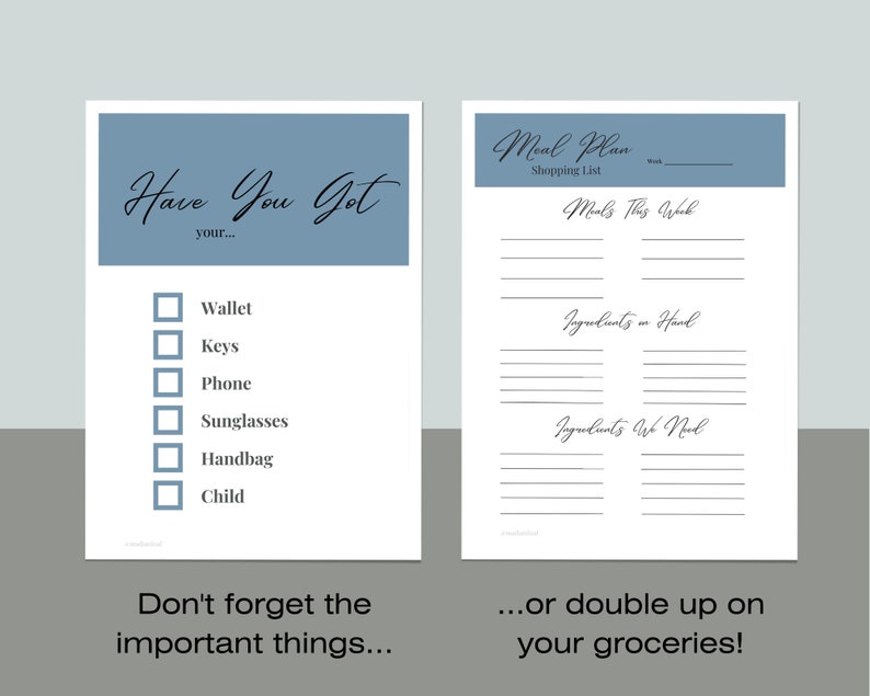 Home Checklist Blue Minimalist Printable PDF Canva Template - Etsy