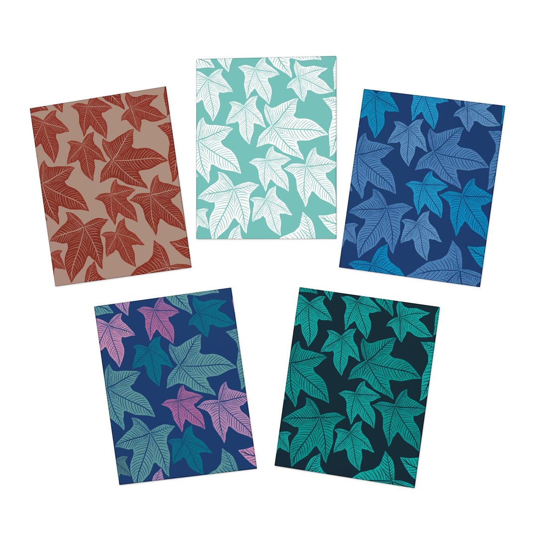 Kukui Leaf Pattern Greeting Cards | 5-pack Note Cards - Etsy