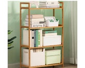 4 Tier Bamboo Kitchen Bathroom Laundry Shelf, Book Shelf Storage Rack, Multi Purpose Display Rack