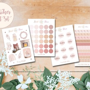 Cozy Winter Sticker Sheet Set | Bujo Stickers, Dot Stickers, Cute Sticker Sheet, Bullet Journaling Stickers