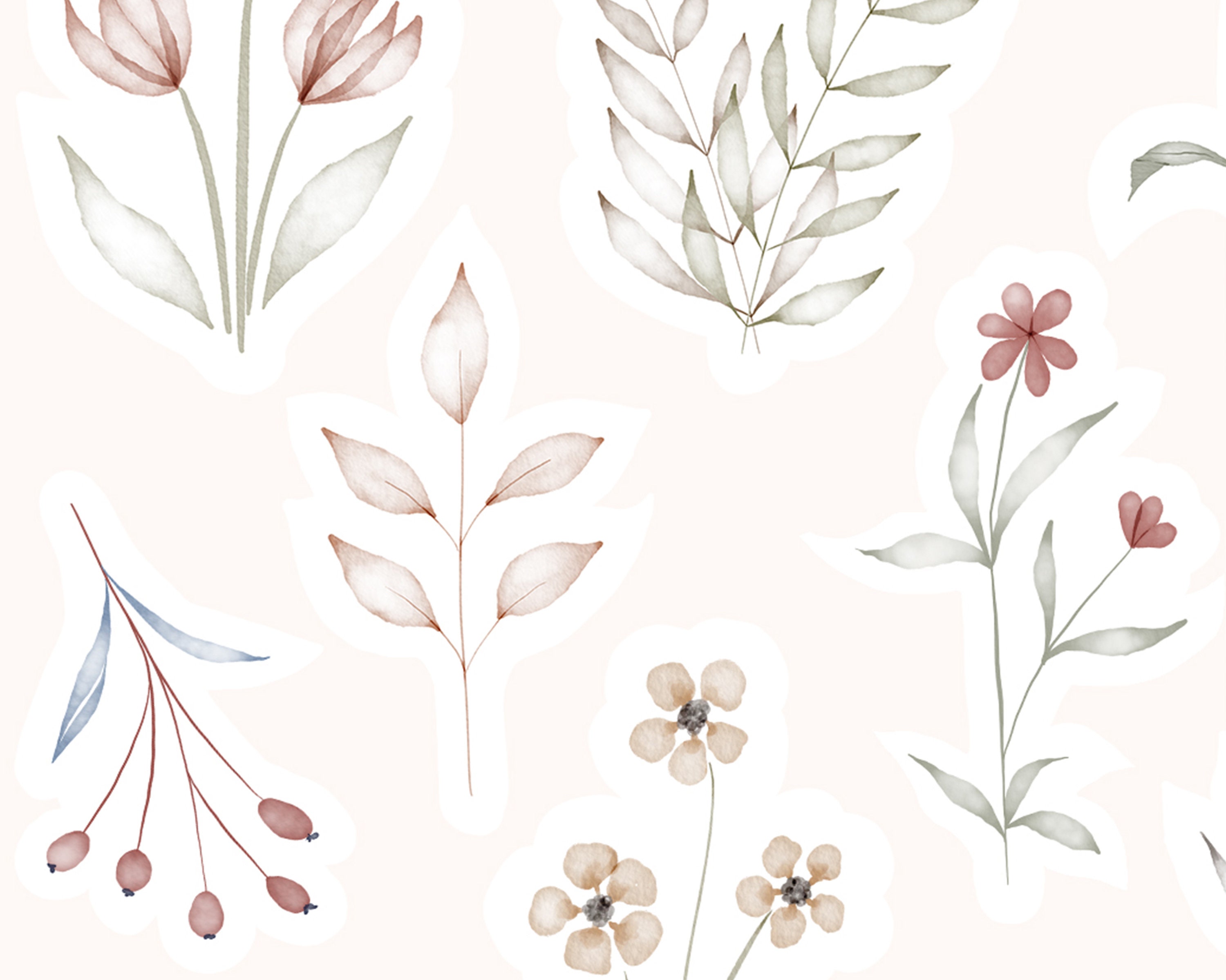 Spring Flower Stickers Sheet Bujo Stickers Planner - Etsy