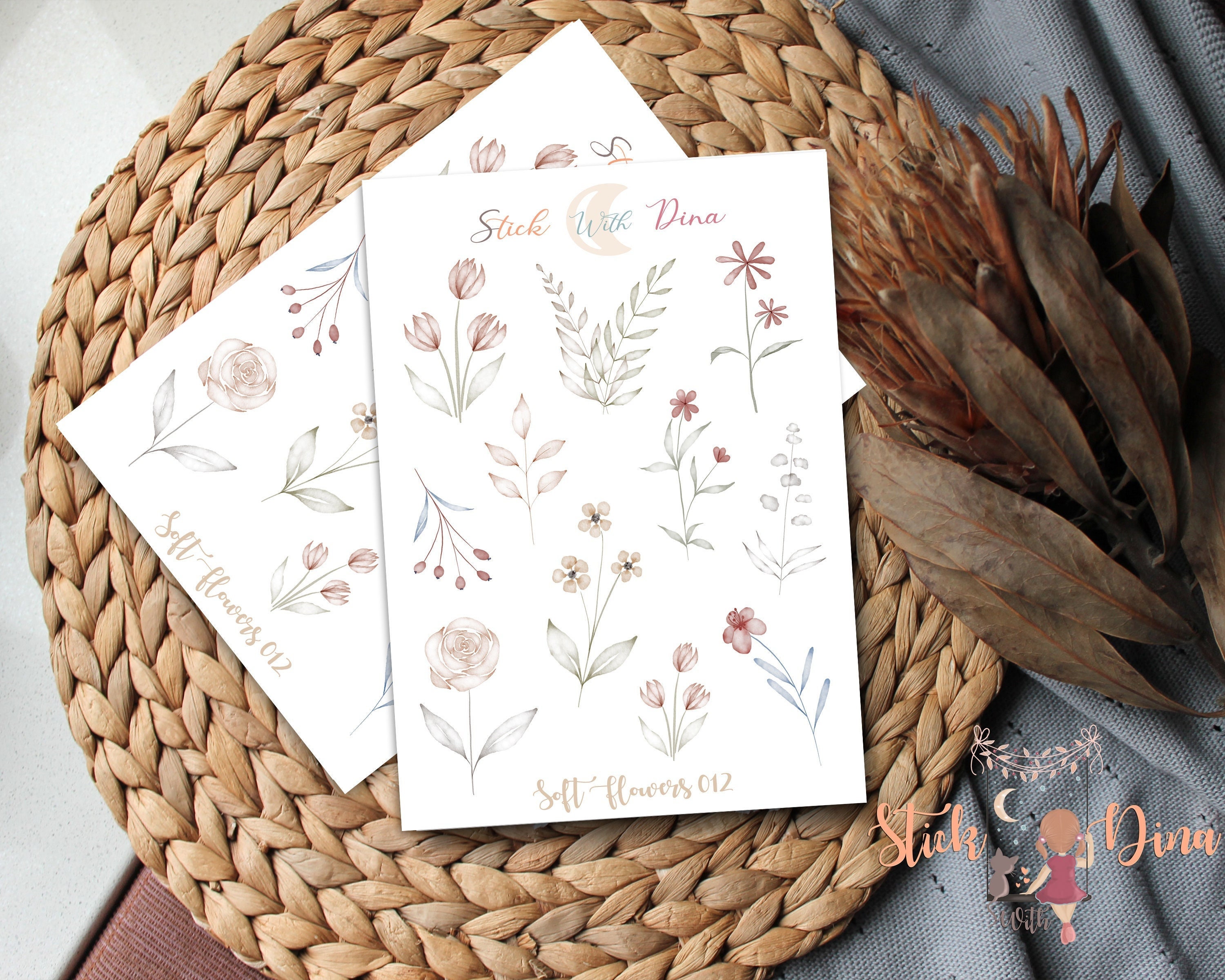 Spring Flower Stickers Sheet Bujo Stickers Planner - Etsy