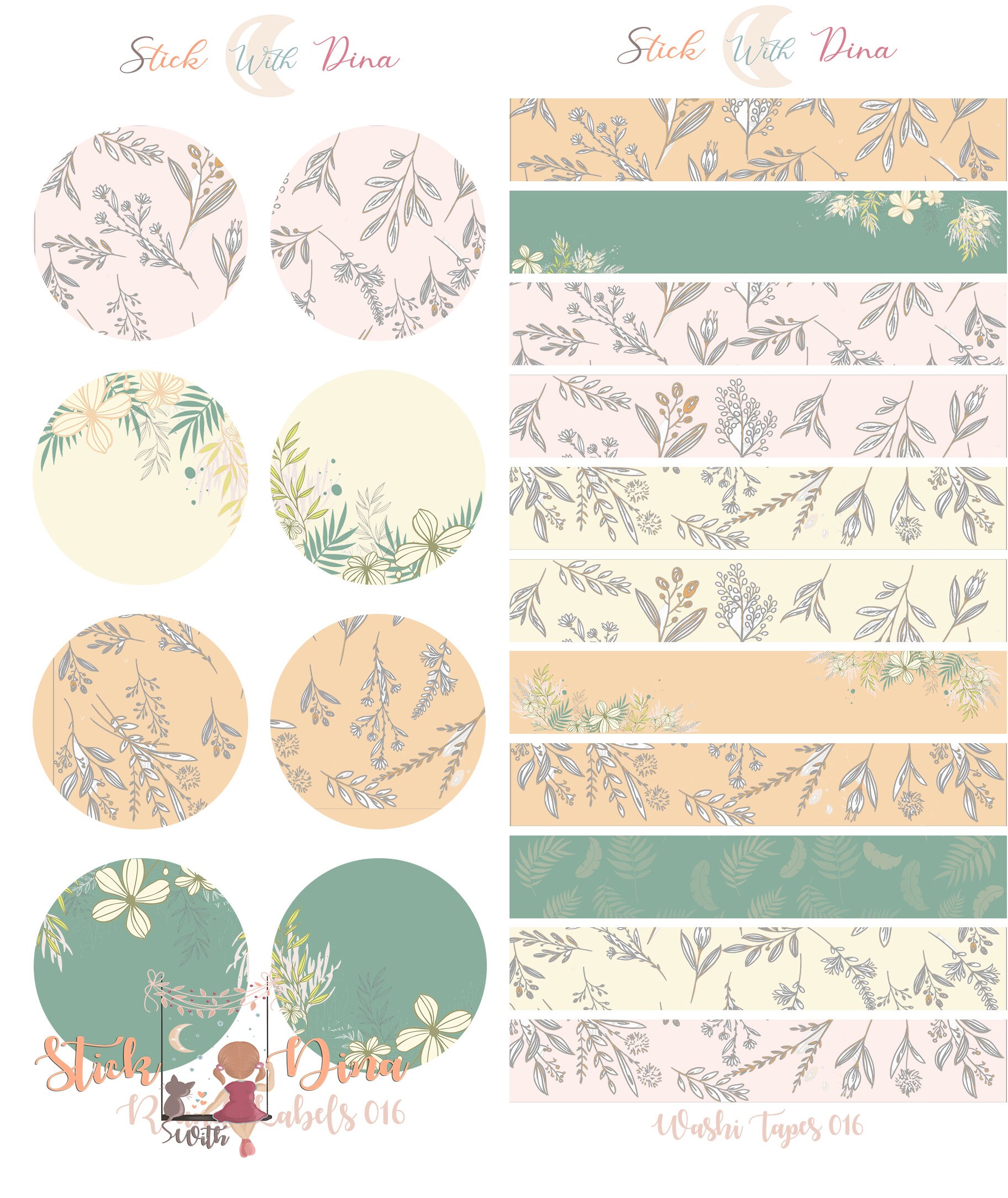 Pastel Spring Flower Sticker Sheet Set Bujo Stickers Dot - Etsy