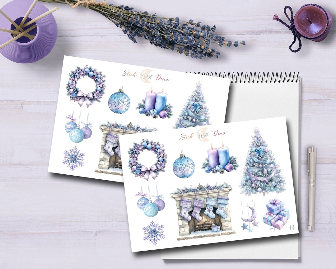 Pastel Winter Mini Sticker Sheet | Cozy Christmas Planner Stickers ...
