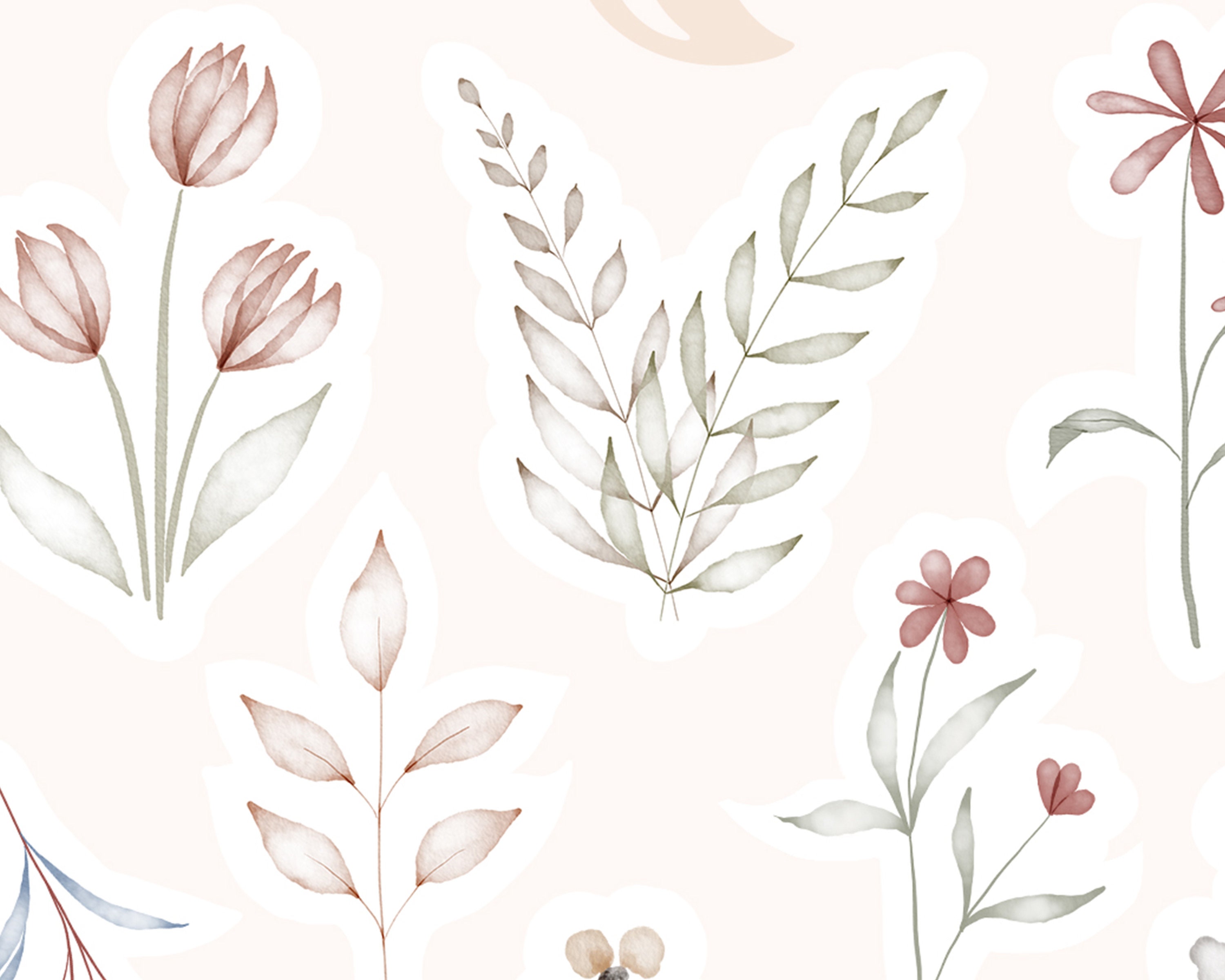 Spring Flower Stickers Sheet Bujo Stickers Planner - Etsy