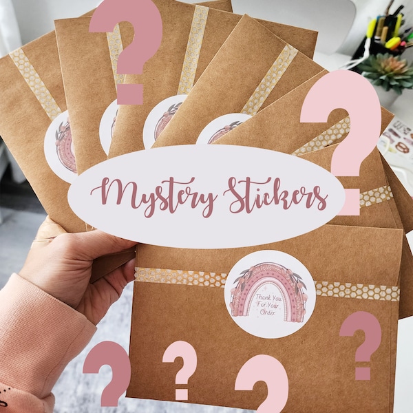 5 Sheets Mystery Stickers Bag | Bujo Stickers, Surprise Bag Planner Bullet Journaling Sticker, Gift Sticker Sheet Journal, Grab Bag Stickers