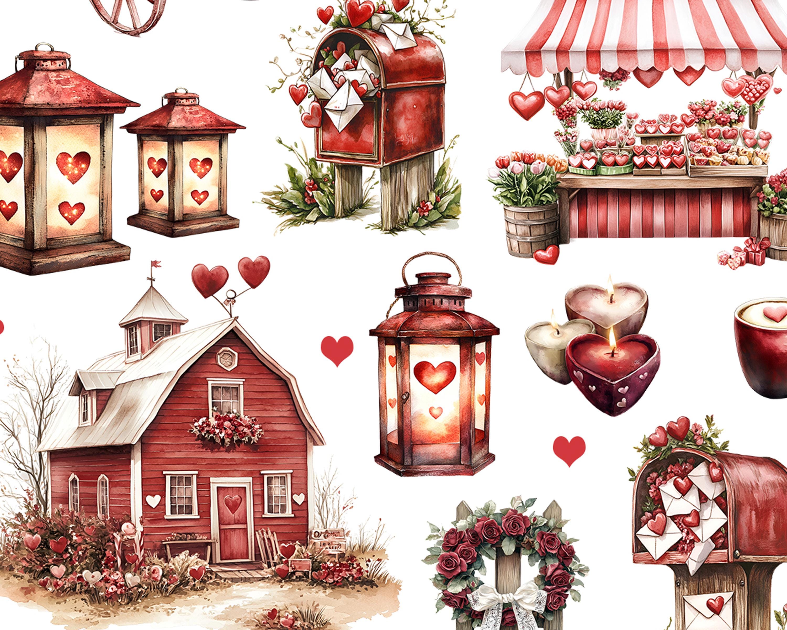 Sticker Drawings Rustic Rustic Valentines Stickers Sheet | Barn Bujo Stickers, Farmhouse ...