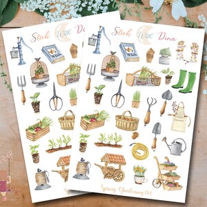 Spring Gardening Stickers Sheet Bujo Stickers Planner - Etsy