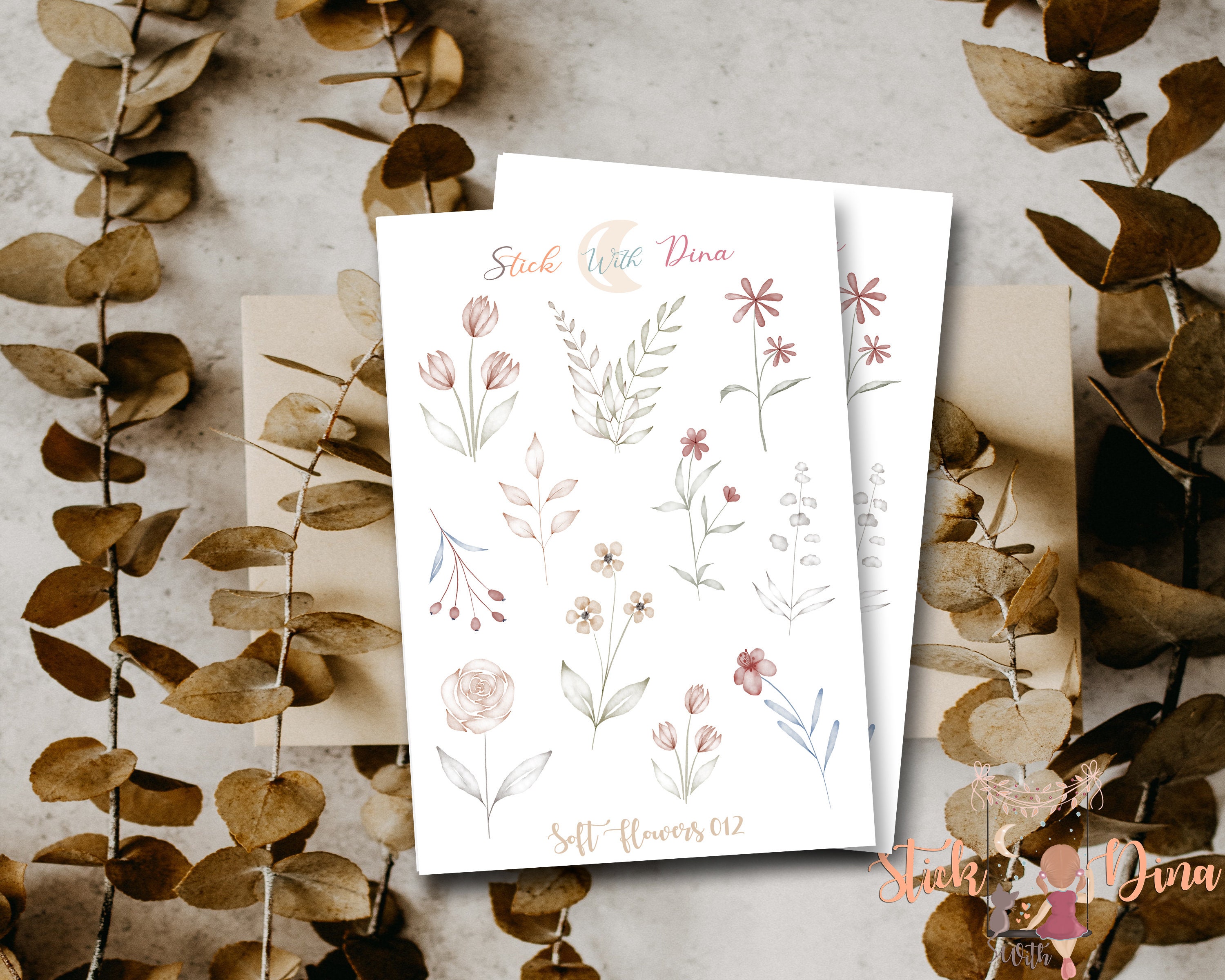 Spring Flower Stickers Sheet Bujo Stickers Planner - Etsy