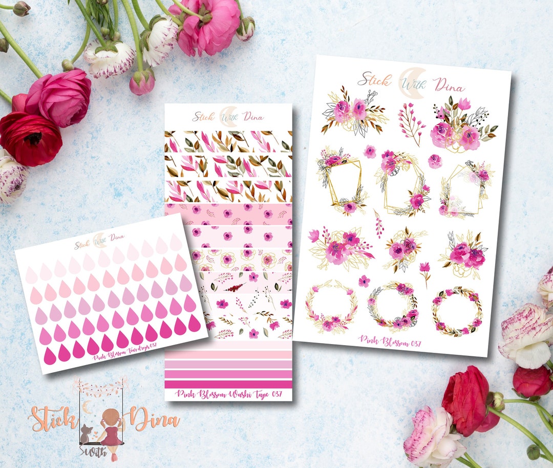 Spring Blossom Stickers Sheet | Deco Stickers, Bujo Stickers, Planner ...