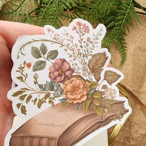 Vintage Floral Books Stickers| Die Cut Bujo stickers| Journal Sticker| Planner Sticker Pack| Scrapbooking Stickers| journaling Sticker image 8