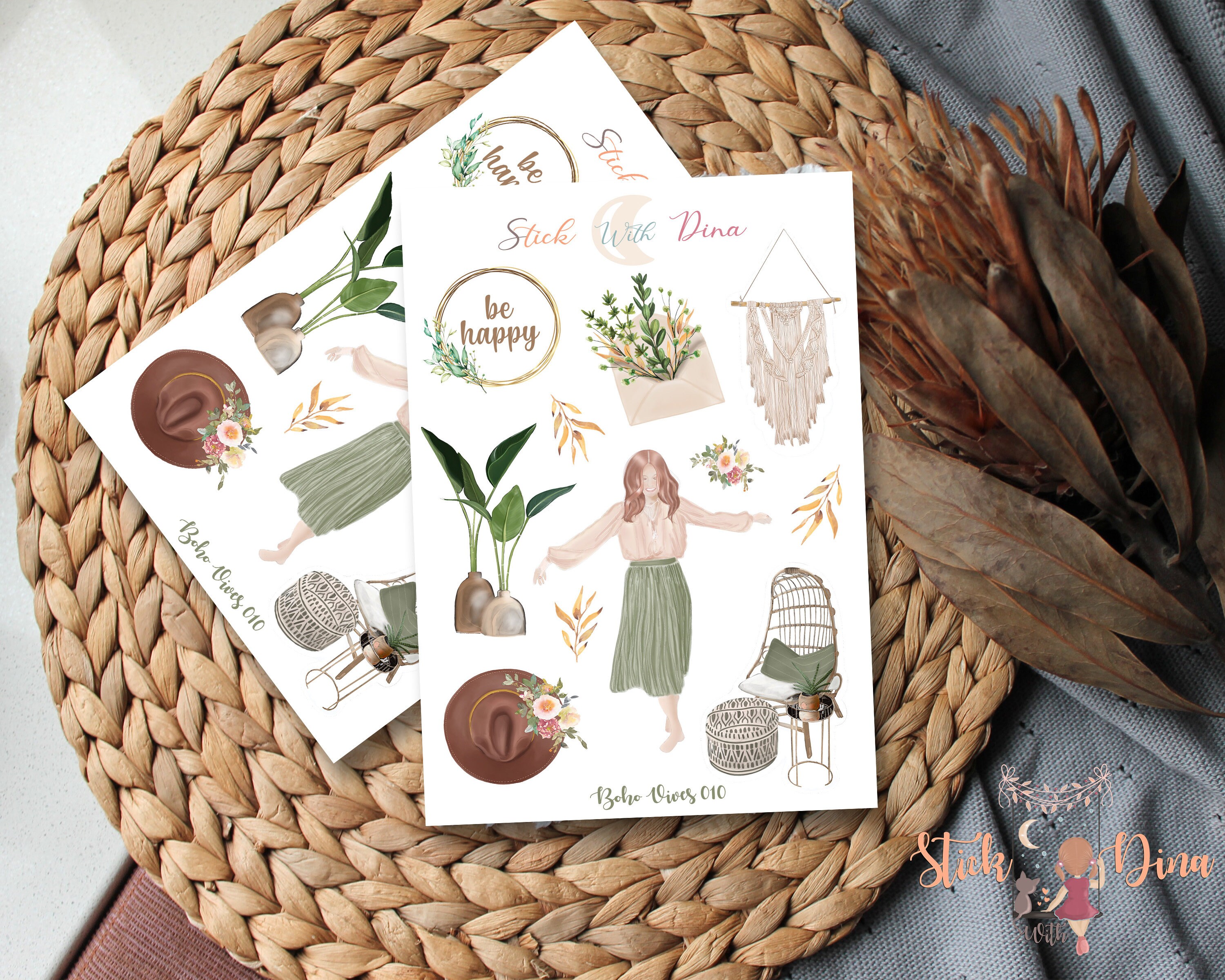 Boho Stickers| Boho Vibes Planner Sticker Sheet | Boho Stickers for ...