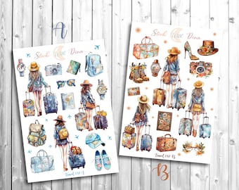 Travel Planner Stickers | Travel Journal Stickers, Traveling Aesthetic Stickers, Bullet Journaling Stickers, 087